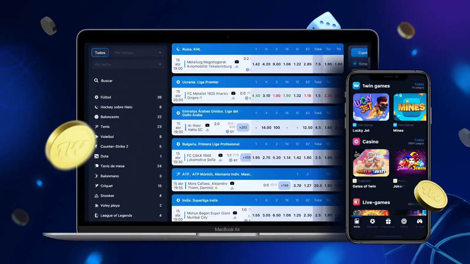 1win Opciones de apuestas